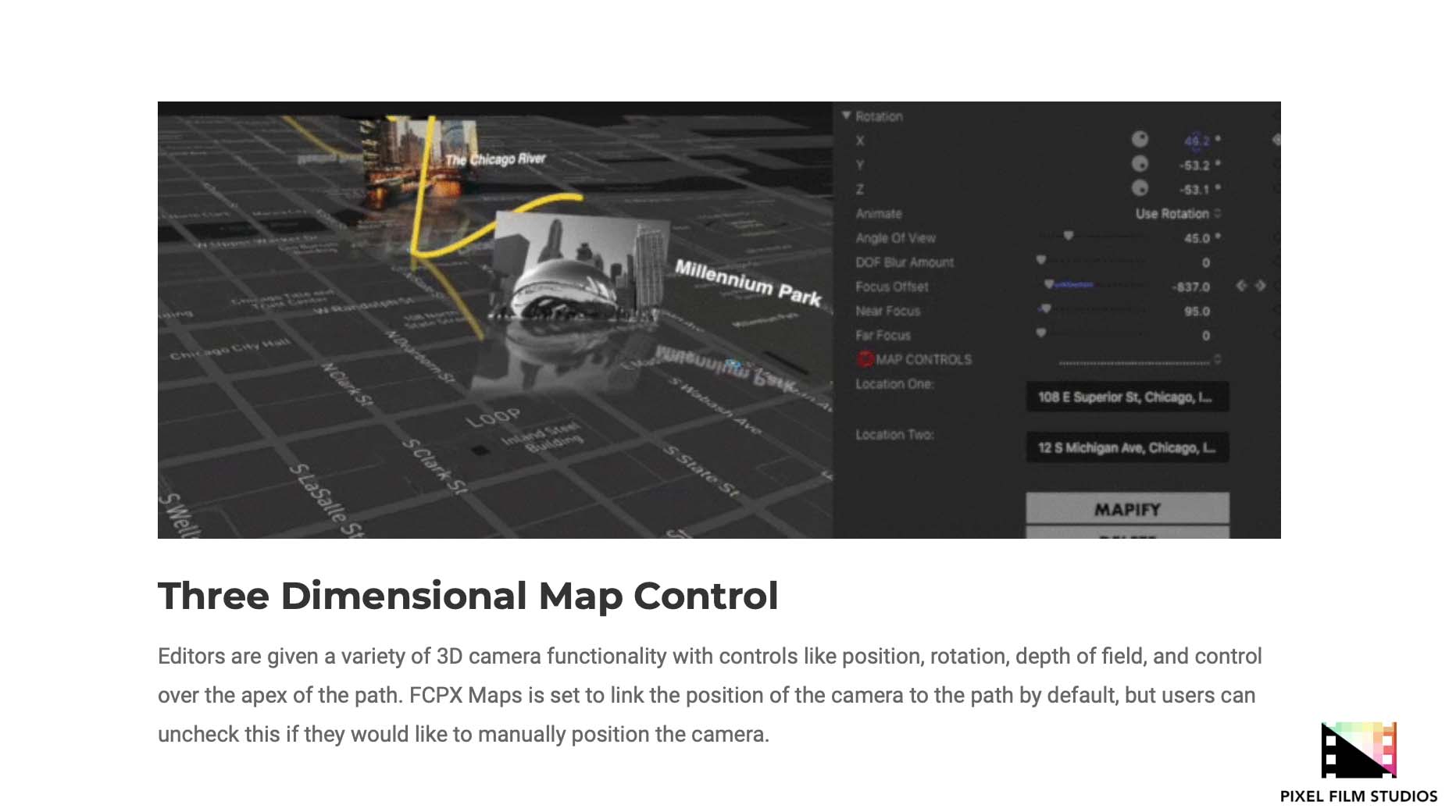 Developers at Pixel Film Studios Announce FCPX Maps 1.1